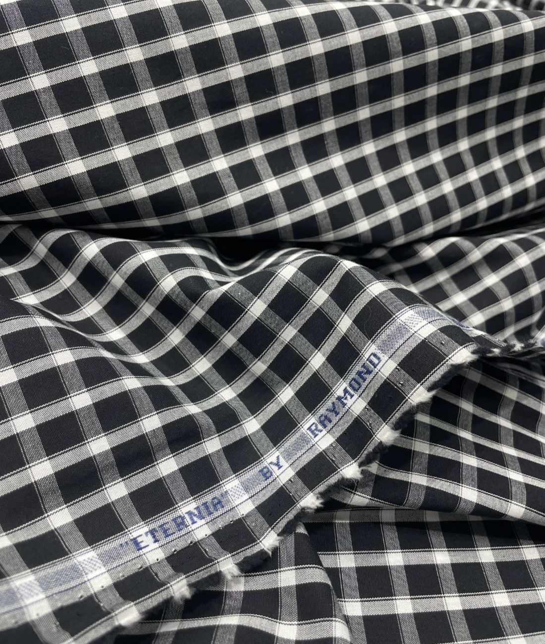 Raymond Small Black & White 100% Premium Cotton Shirt Fabric