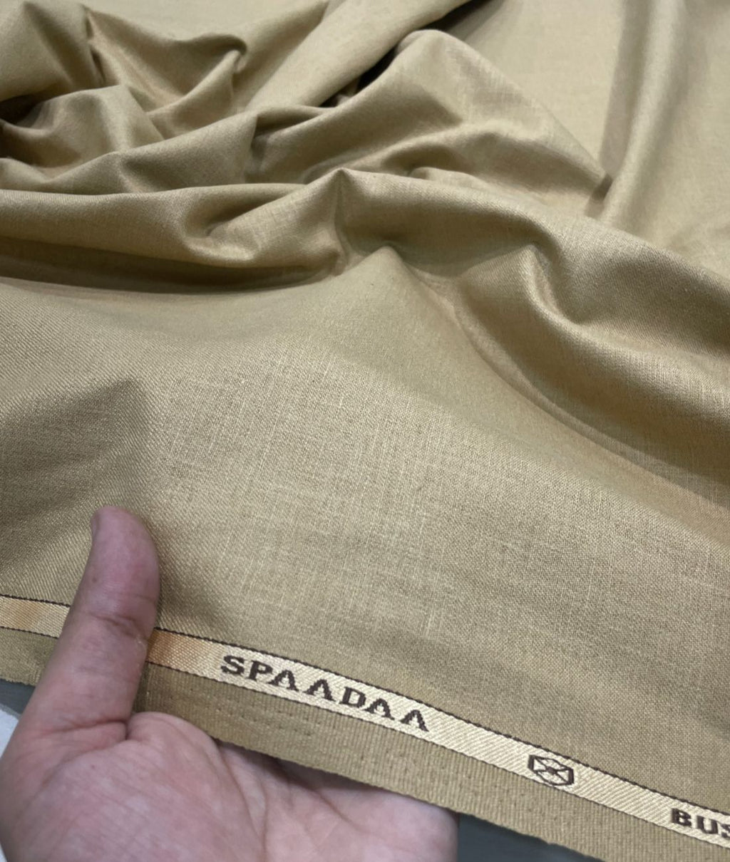 Spaadaa Beige Linen Cotton Politician Pant Fabric
