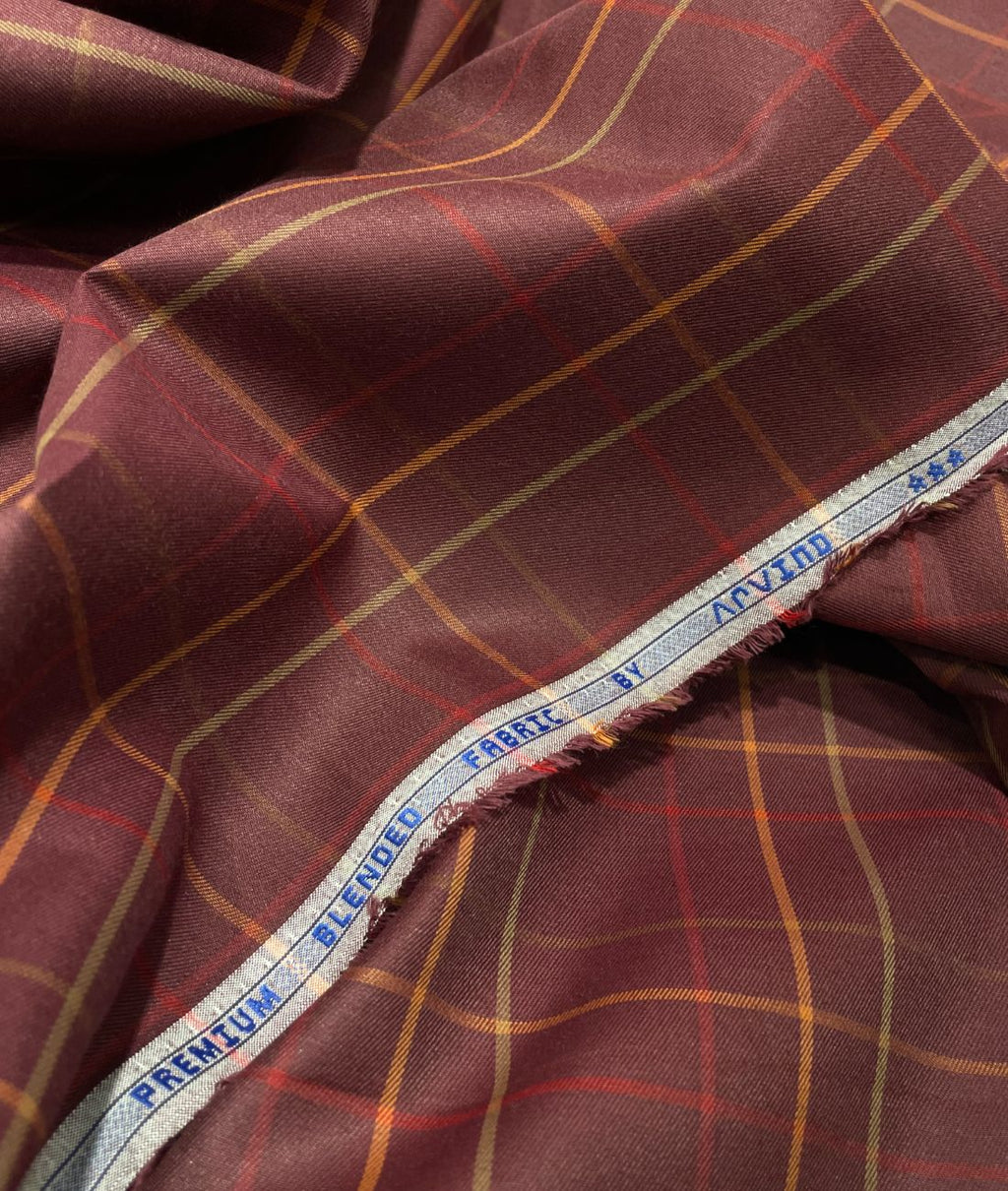 Arvind Thin Checks Luxury Cotton Fabric for Men's Shirt