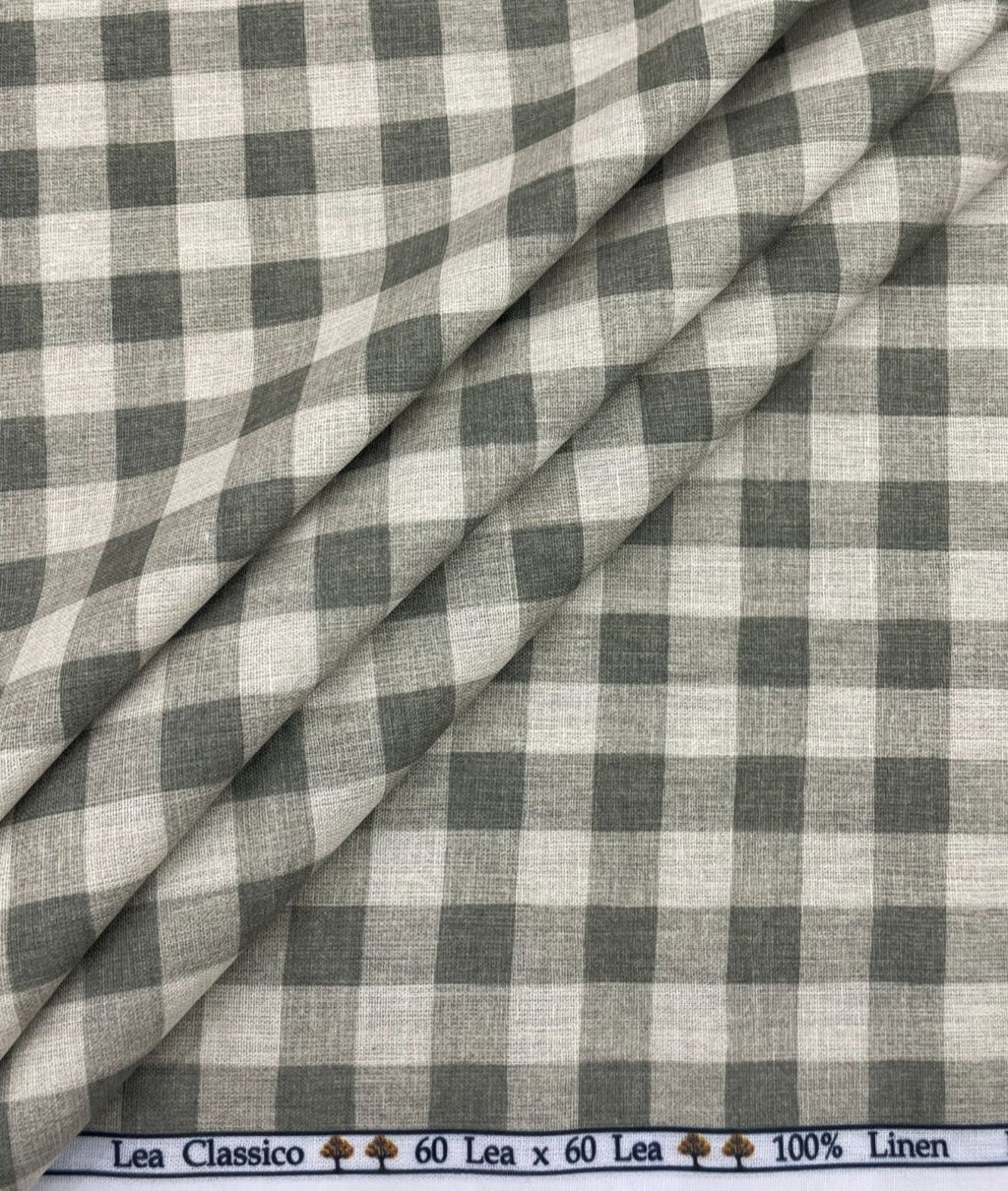 Blocks Patterned Linen Fabric for Shirt & Kurta