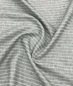 Ash Silver Micro-Grid Linen-Blend