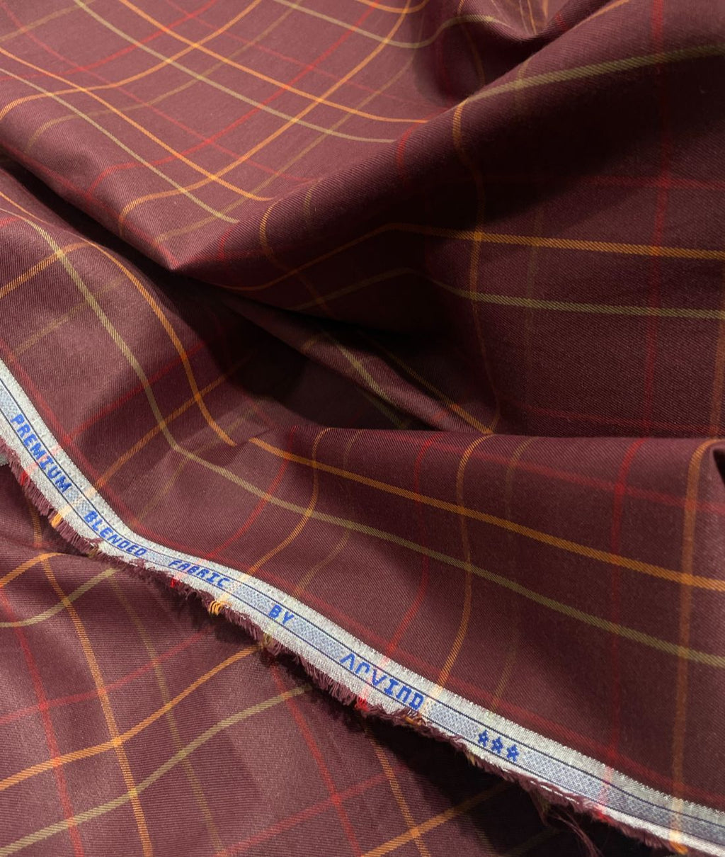 Arvind Thin Checks Luxury Cotton Fabric for Men's Shirt
