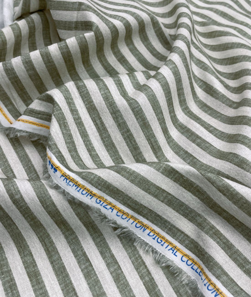 Olive & Cream Bold Stripe