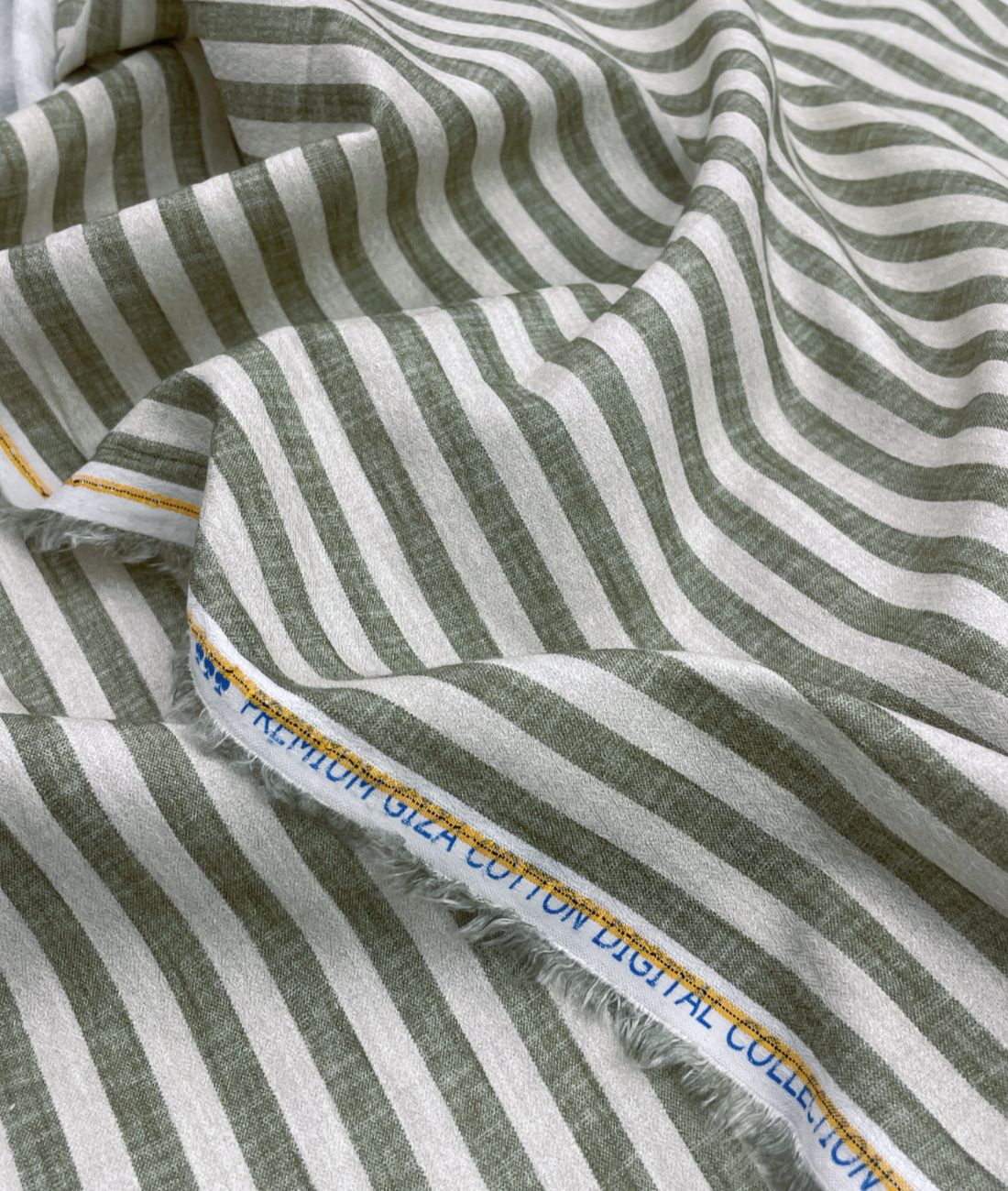 Olive & Cream Bold Stripe