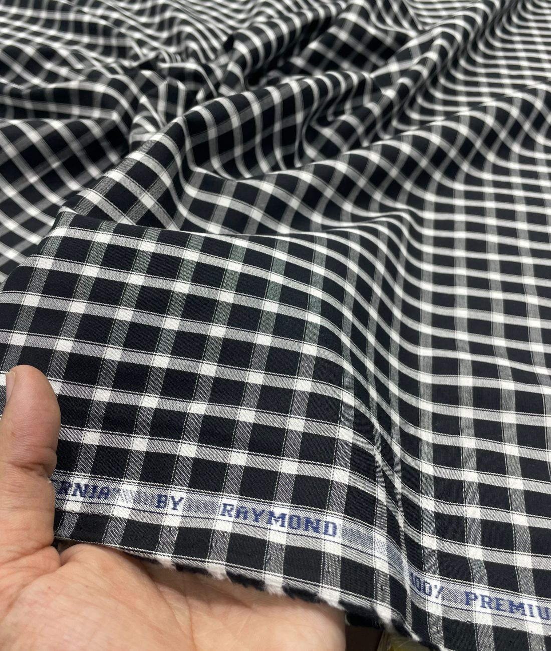 Raymond Small Black & White 100% Premium Cotton Shirt Fabric