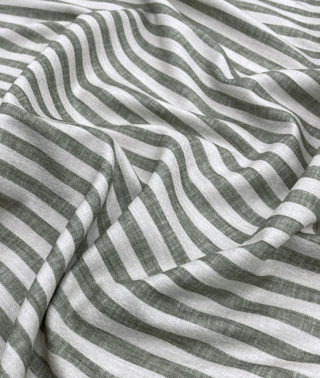 Olive & Cream Bold Stripe