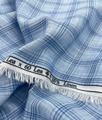 Blue Checks Linen Fabric for Shirt & Kurta