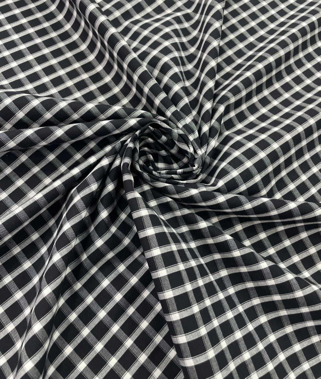 Raymond Small Black & White 100% Premium Cotton Shirt Fabric