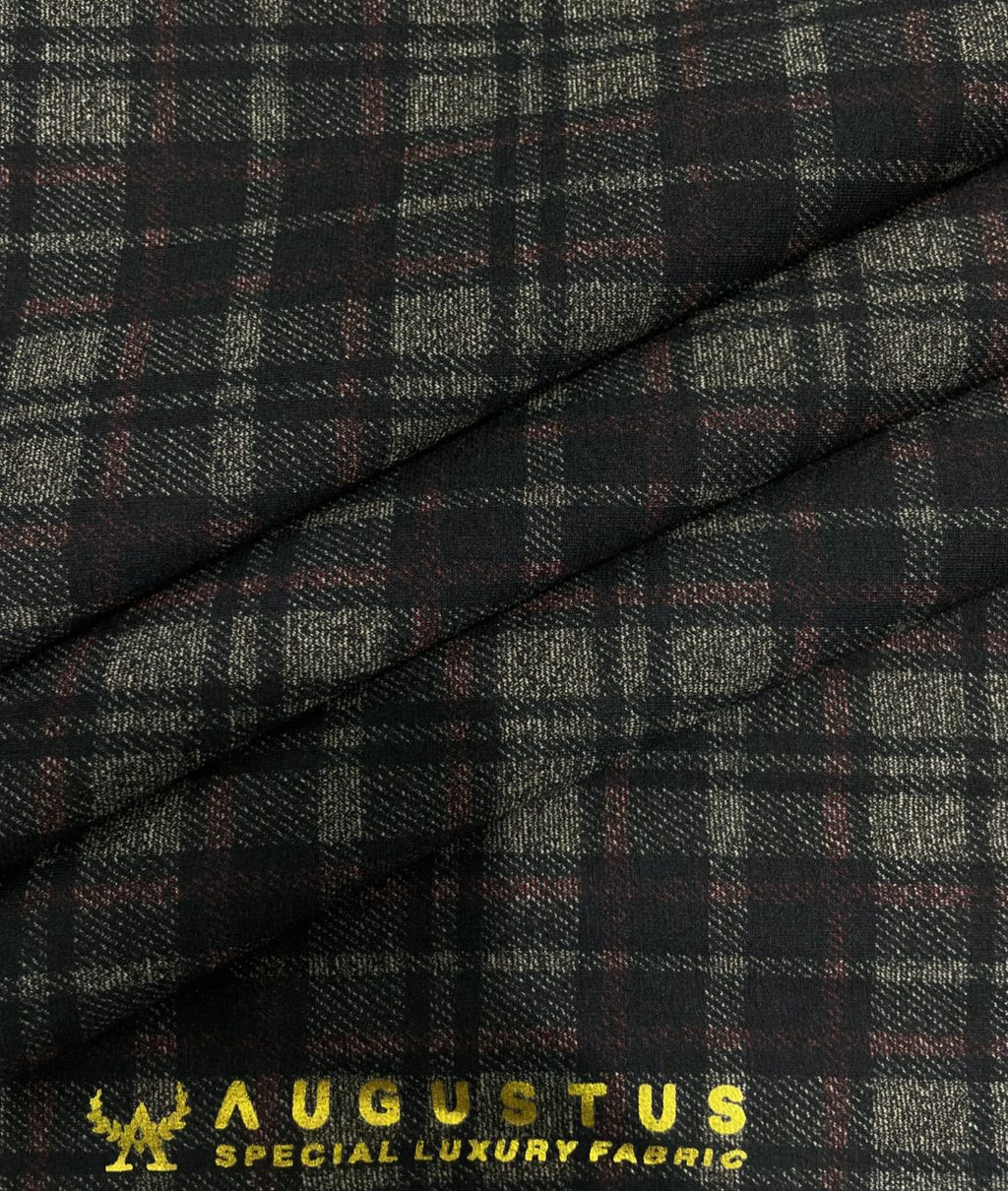 Augustus Luxury Checks Stretchable Suiting Fabric for Suits & Blazers