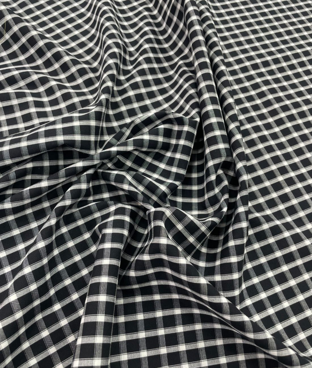 Raymond Small Black & White 100% Premium Cotton Shirt Fabric