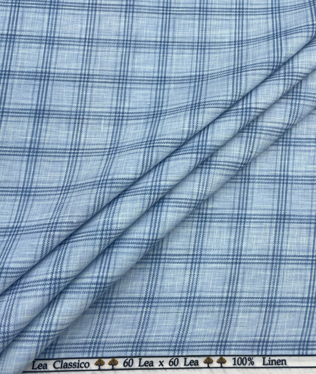 Blue Checks Linen Fabric for Shirt & Kurta
