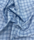 Blue Checks Linen Fabric for Shirt & Kurta
