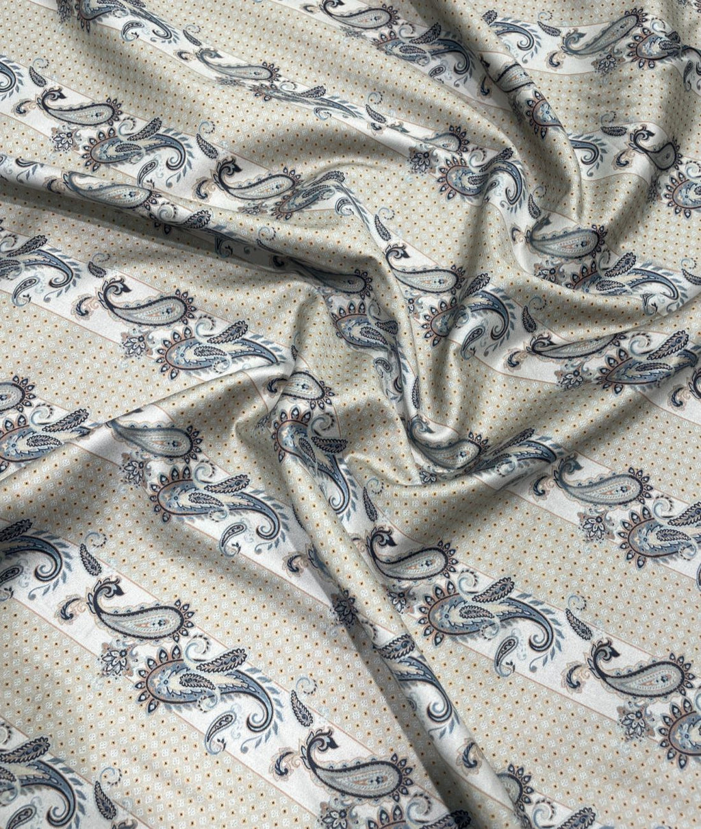J.Hampstead Paisley Printed Luxury Giza Cotton Fabric for Shirts