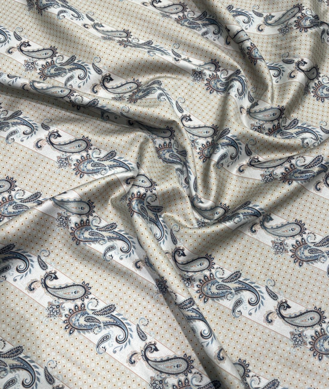 J.Hampstead Paisley Printed Luxury Giza Cotton Fabric for Shirts