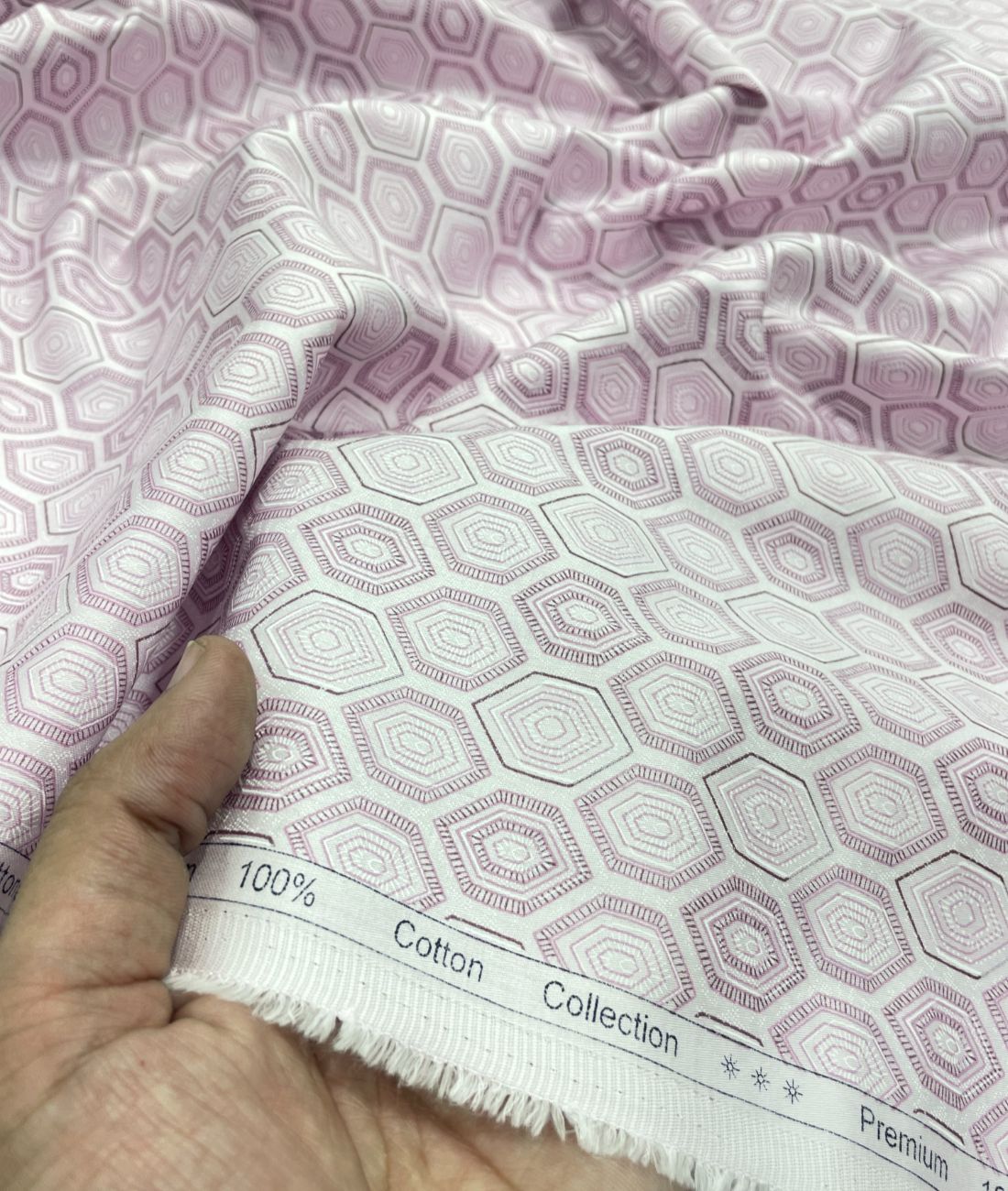 Birla Century Lavender Abstract Printed Luxury 2Ply Giza Cotton Fabric for Men's Shirt