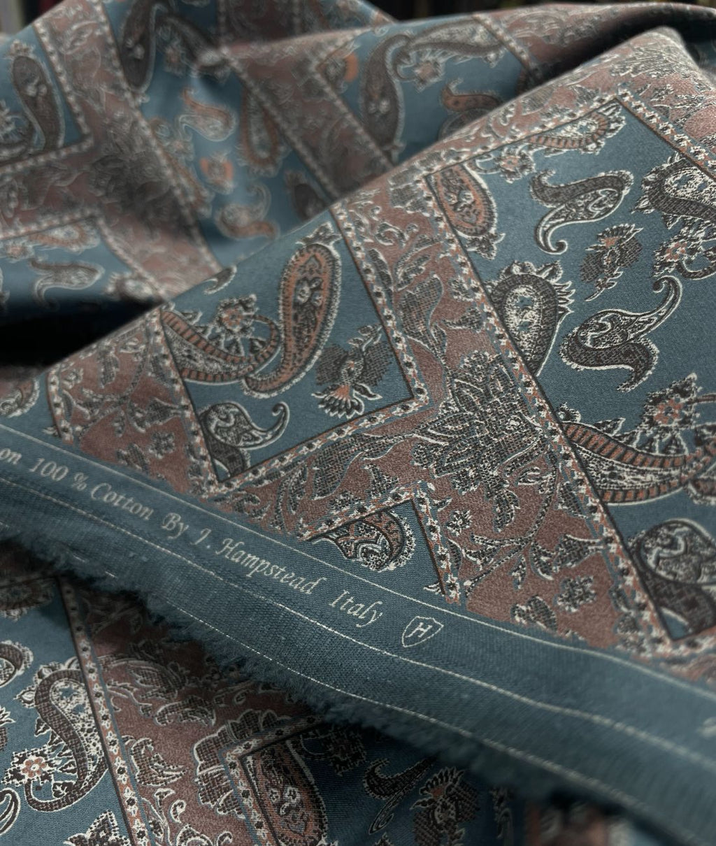 J.Hampstead Paisley Printed Luxury Giza Cotton Shirt Fabric