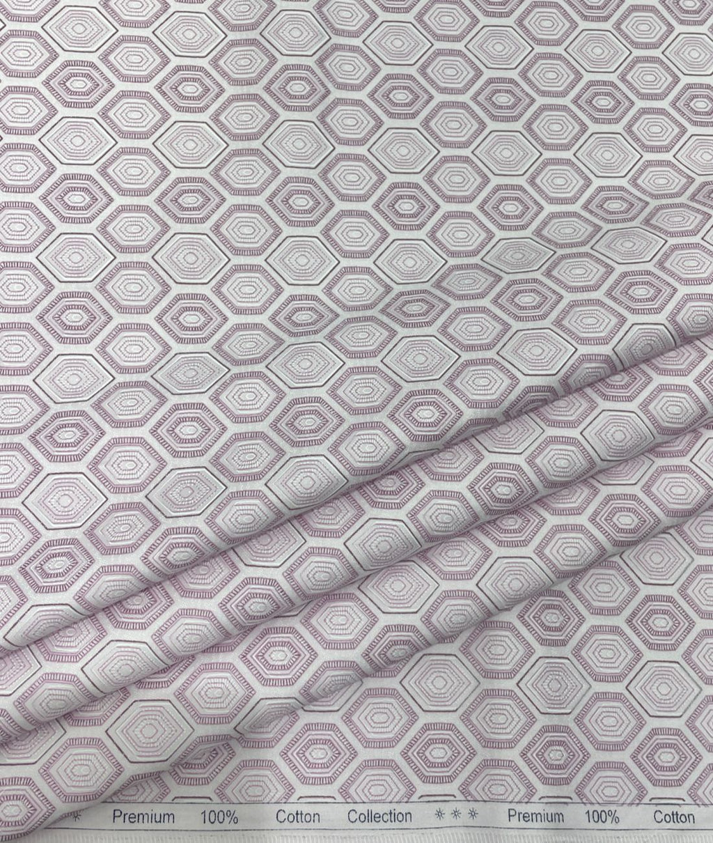 Birla Century Lavender Abstract Printed Luxury 2Ply Giza Cotton Fabric for Men's Shirt