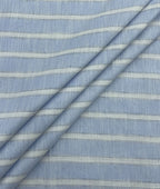 Sky Blue Stripe Linen Fabric for Shirt & Kurta