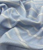 Sky Blue Stripe Linen Fabric for Shirt & Kurta
