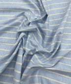 Sky Blue Stripe Linen Fabric for Shirt & Kurta