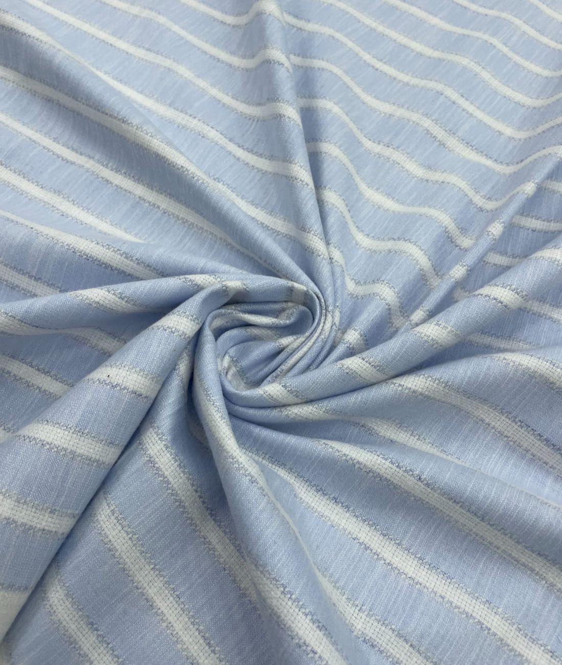 Sky Blue Stripe Linen Fabric for Shirt & Kurta