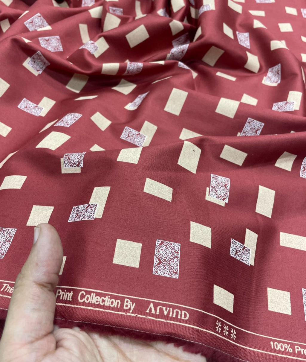 Arvind Tresca Graffiti Printed Luxury Giza Cotton Fabric for Men's Shirt