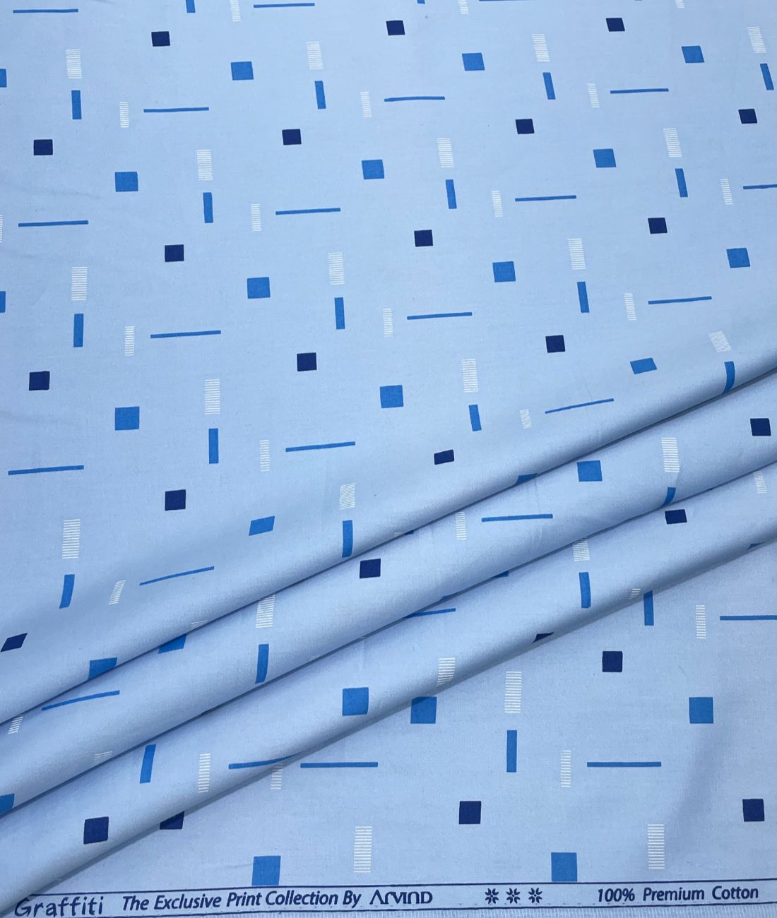 Arvind Tresca Graffiti Printed Luxury Giza Cotton Fabric for Men's Shirt