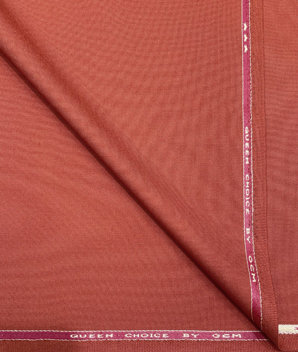 Ocm Orange Wool Blend Suiting Fabric