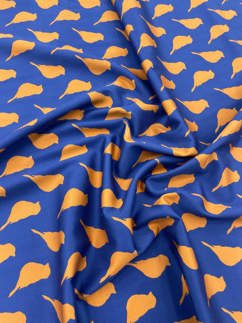 J.Hampstead Bird Print Luxury Giza Cotton Fabric for Men's Shirt