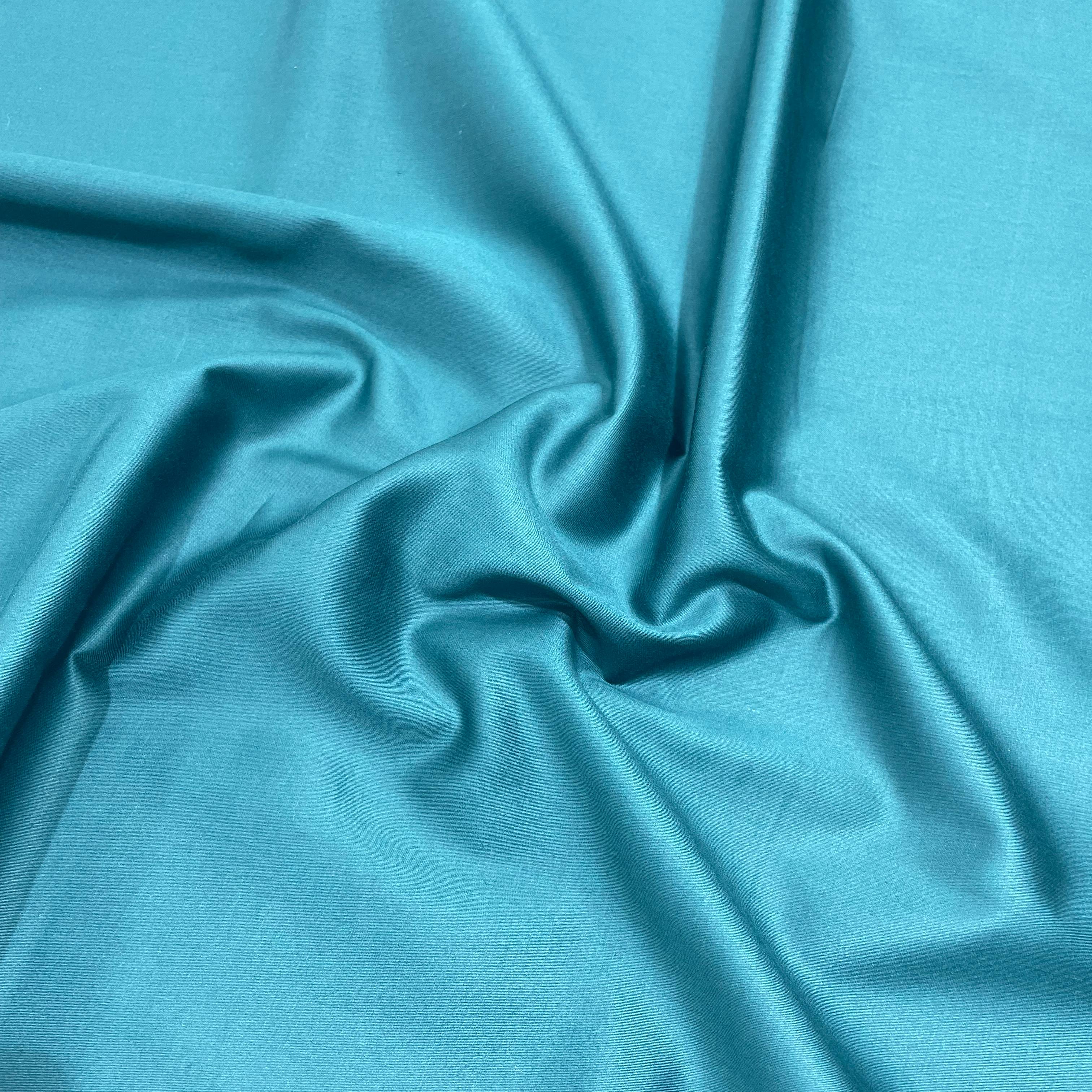 J.Hampstead Teal Blue Luxury Giza Cotton Fabric for Men's