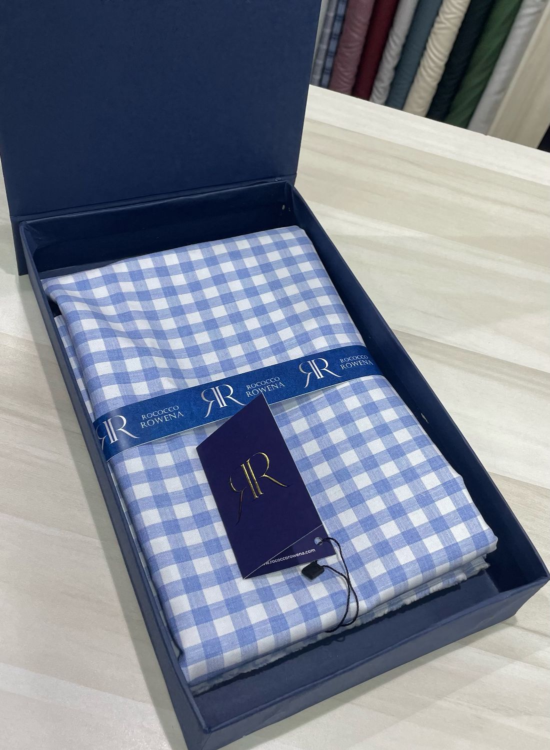 Rococco Rowena 2 PLY 200's Ultra Luxury Shirt Fabric with Box