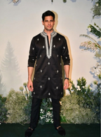 Manish Malhotra Black Luxury Hand Embroidered Kurta Set
