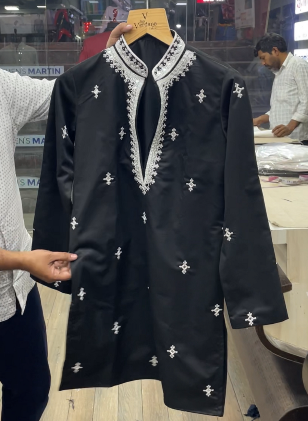 Manish Malhotra Black Luxury Hand Embroidered Kurta Set