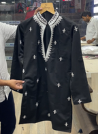 Manish Malhotra Black Luxury Hand Embroidered Kurta Set