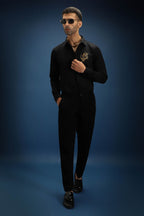 Thesaurus (Dragon)- Hand Embroidered Designer Shirt - Black