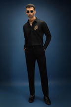 Thesaurus (Dragon)- Hand Embroidered Designer Shirt - Black