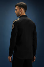 Viper(Snake) - Hand Embroidered Designer Shirt - Black
