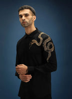 Snake Luxury Designer Hand Embroidered Shirt