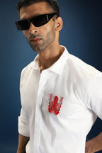 OCTOPUS- Hand Embroidered Designer Shirt - White