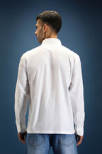 Flourish(Flower)- Hand Embroidered Designer Shirt - White
