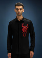 Red Scorpio Designer Club Wear Shirt
