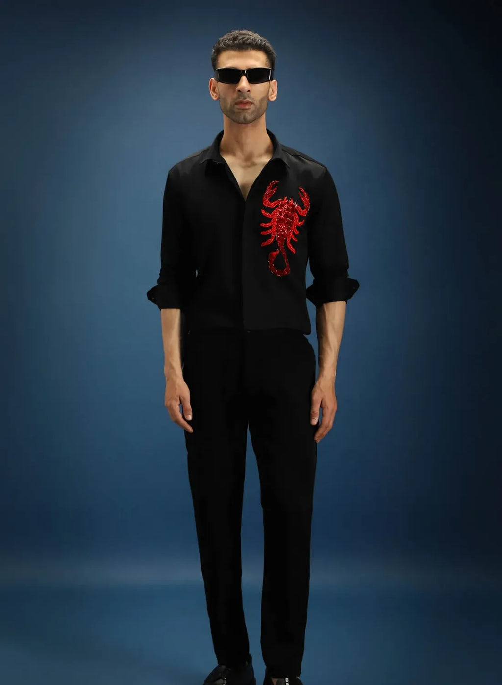 Red Scorpio Designer Club Wear Shirt