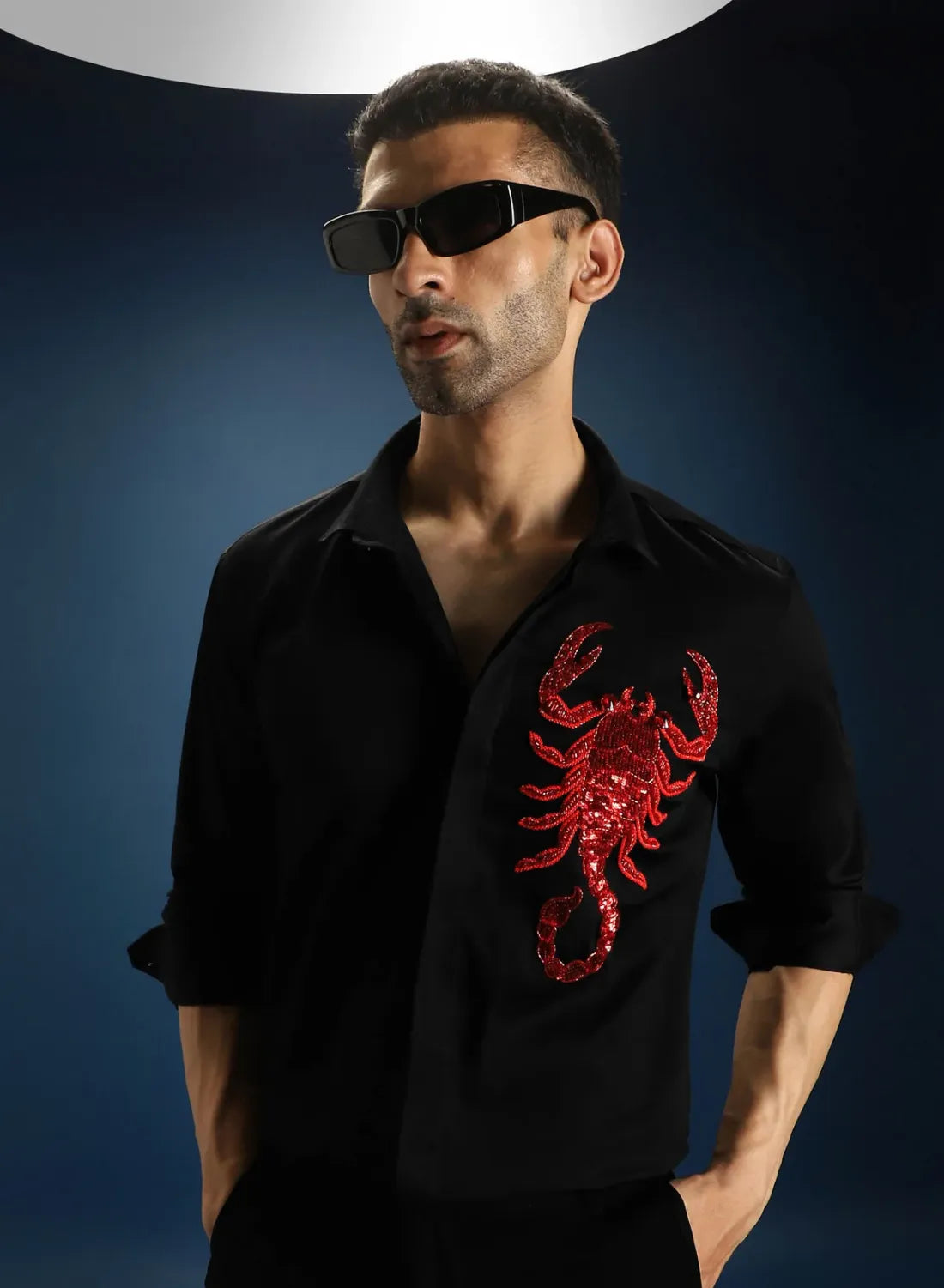 Red Scorpio Designer Club Wear Shirt