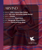 Arvind Checks Premium Cotton Fabric for Men's Shirt
