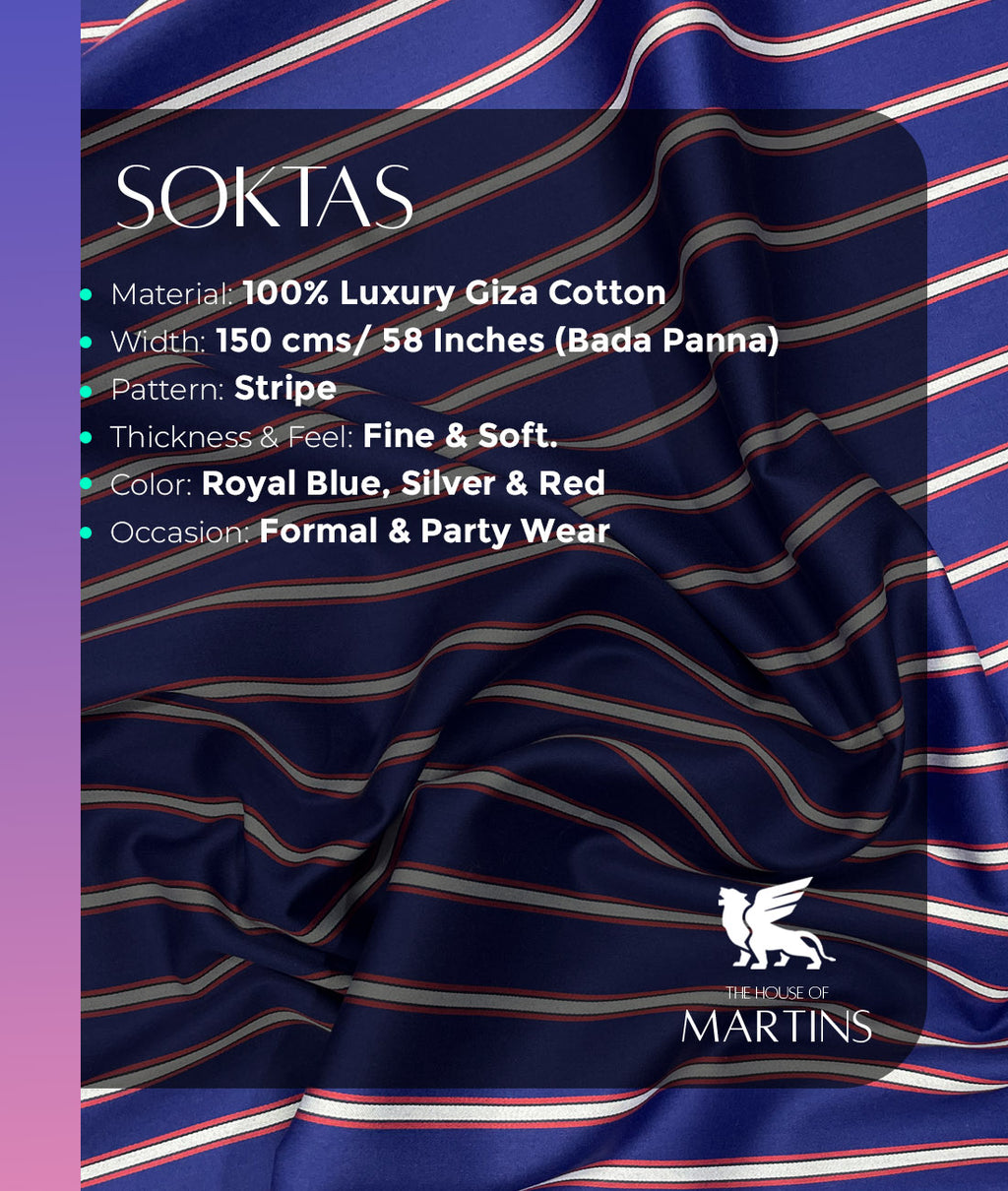 Soktas Stripe Made in Turkey Edition Luxury Giza Cotton Fabric
