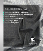 Brunello Ferragamo Leaves Print Giza Cotton Fabric for Men's Shirt