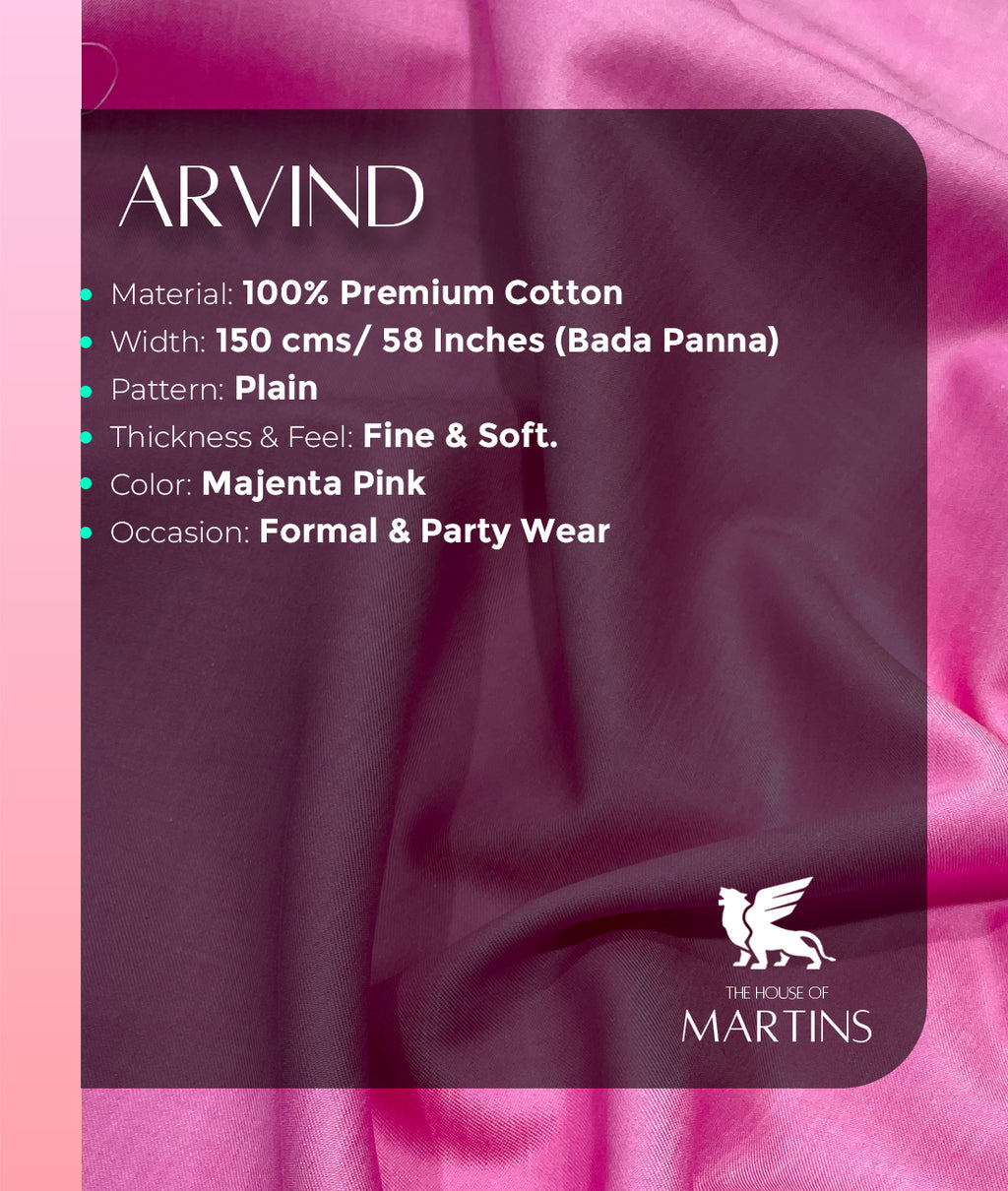 Arvind 100% Premium Cotton Men's Fabric