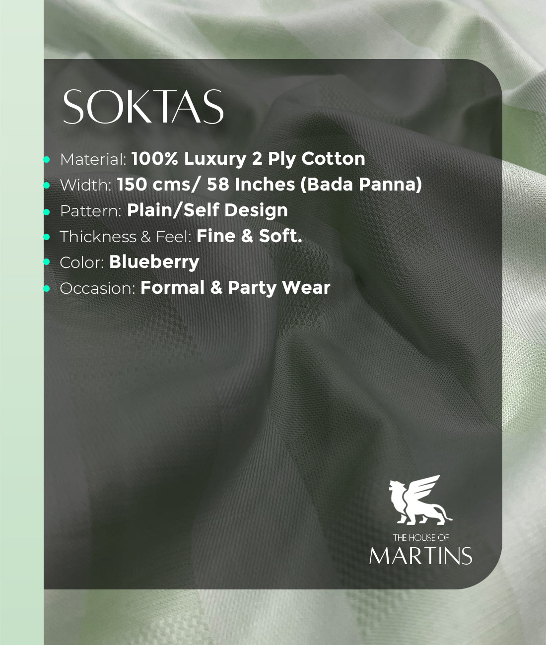 Soktas Super Luxury 2 Ply Giza Cotton with Self Design Fabric