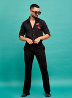 Lips Hand Embroidered Club Wear Designer Shirt