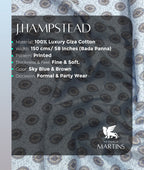 J.Hampstead Printed Luxury Giza Cotton Fabric for Men's Shirt